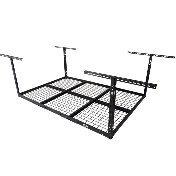 Side angled view of a medium-sized empty CAT ceiling storage rack